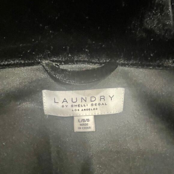 LAUNDRY BY SHELLI SEGAL COAT VELVET BLACK SZ LARGE SOPHISTICATED LUXURY CORE - Picture 11 of 15